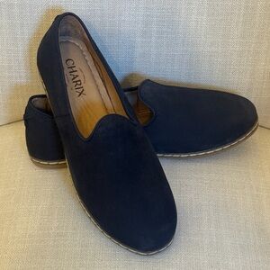CHARIX handmade Navy Nubuck Slip-On